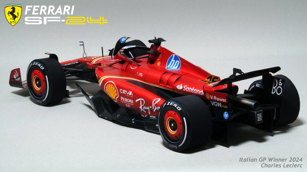 Paper Craft 1:12 Ferrari SF-24 Charles Leclerc Italian GP Winner