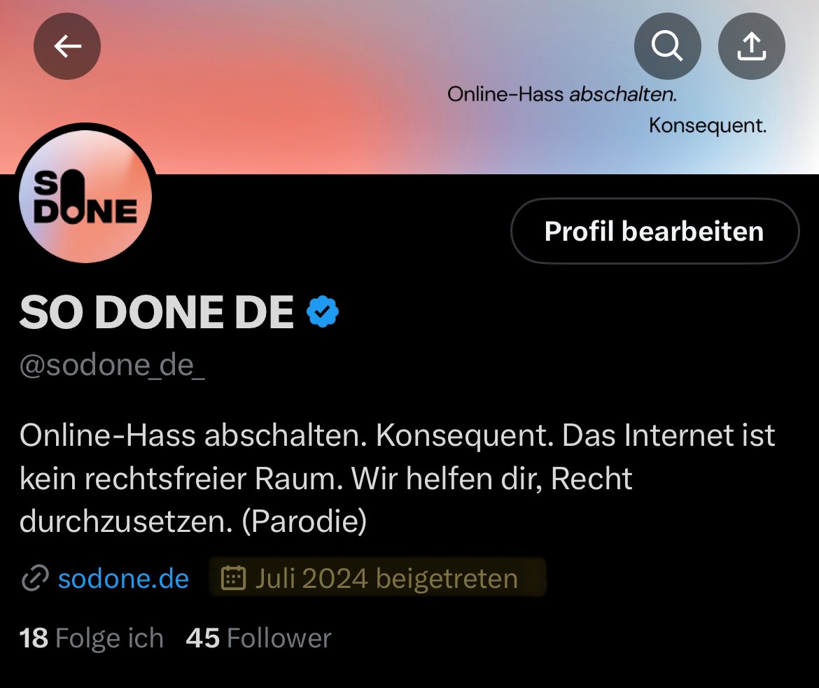 Passt auf vor Fake-Accounts im Internet! Man kann sie meist daran erkennen, dass sie nicht verifiziert sind und dass der Fake-Account später als der Originale erstellt wurde. #sodone #gegenfakeaccounts