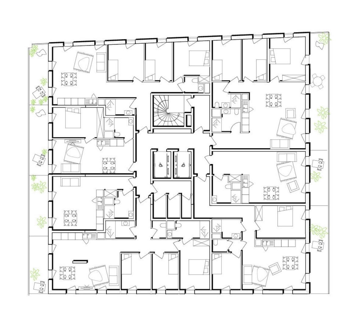 SustainableTall's tweet photo. Competition winning 17-storey tower in Marseilles by Parc Architectes 

A super efficient plan with a great diversity of apartment types. But one fire stair like this wouldn’t be legal in many places! https://t.co/WnTE7FYLMY