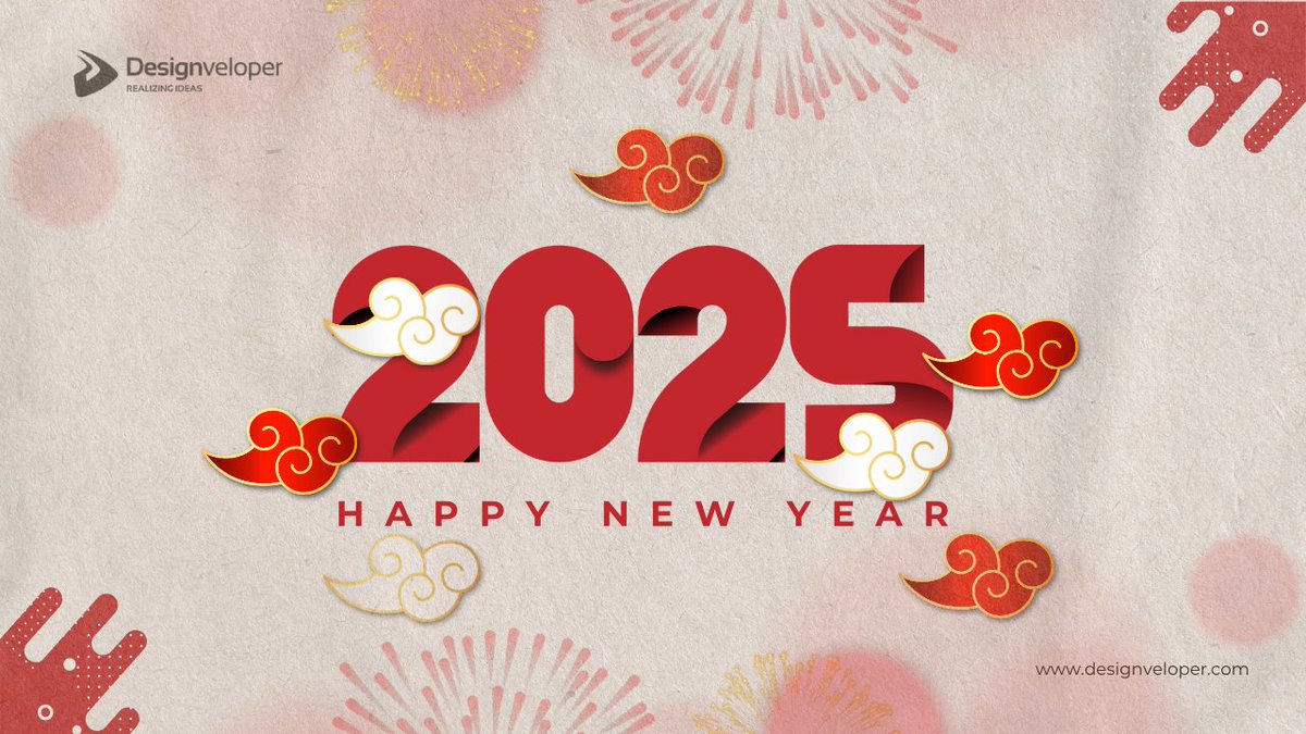 Designveloper's tweet image. 2025 is here! 🎉 #HappyNewYear from all of us at #Designveloper! Wishing you a year full of joy, success, and growth. Despite challenges, 2025 brings new opportunities.

Let&apos;s embrace collaboration and turn visions into reality. Here&apos;s to remarkable progress! 🚀 #FestiveSeason
