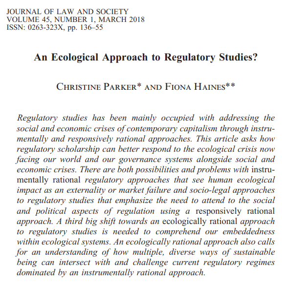 Phillip Baker (@philbakernz) on Twitter photo Just reading again this paper by <a href="/prof_christine/">Christine Parker</a> & <a href="/rainehaines/">Fiona Haines</a> of <a href="/MelbLawSchool/">Melbourne Law School</a> and reflecting on (also again) how paradigm shifting the ideas are - ideas that we in public health can hugely benefit from, as we think about how to regulate harmful industries 👇 Just reading again this paper by <a href="/prof_christine/">Christine Parker</a> & <a href="/rainehaines/">Fiona Haines</a> of <a href="/MelbLawSchool/">Melbourne Law School</a> and reflecting on (also again) how paradigm shifting the ideas are - ideas that we in public health can hugely benefit from, as we think about how to regulate harmful industries 👇