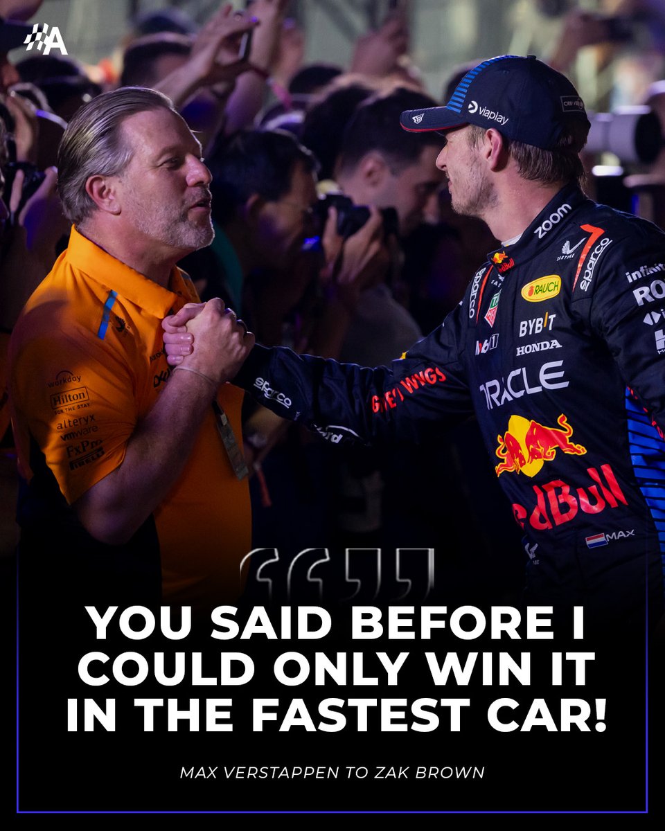 autosport's tweet photo. Max Verstappen took the chance to remind Zak Brown 👀 https://t.co/a4NY0Yvi91