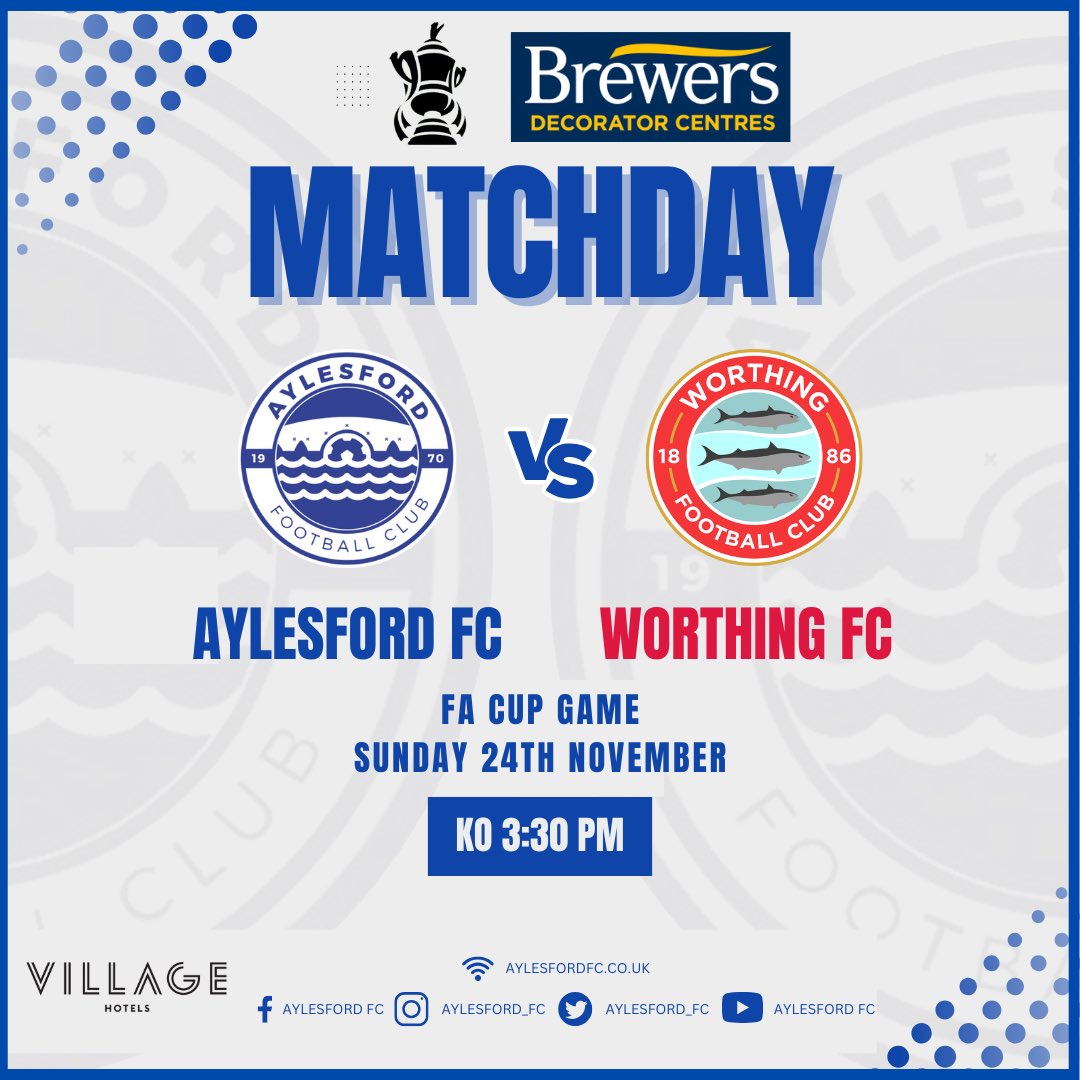 Aylesford Football Club (@aylesford_fc) on Twitter photo Today is the day β¦..
Itβs the <a href="/AdobeWFACup/">Adobe Women's FA Cup</a> Second Round match day for the Womenβs first team β¬οΈ
π
Sunday 24th November
Aylesford FC Ladies π <a href="/WorthingFCWomen/">Worthing FC Women</a>
π FA CUP SECOND ROUND
β° 15:30 KO
π Aylesford FC 3G
π· Β£5 adults, Β£3 concessions
π Programmes available
Please Today is the day β¦..
Itβs the <a href="/AdobeWFACup/">Adobe Women's FA Cup</a> Second Round match day for the Womenβs first team β¬οΈ
π
Sunday 24th November
Aylesford FC Ladies π <a href="/WorthingFCWomen/">Worthing FC Women</a>
π FA CUP SECOND ROUND
β° 15:30 KO
π Aylesford FC 3G
π· Β£5 adults, Β£3 concessions
π Programmes available
Please