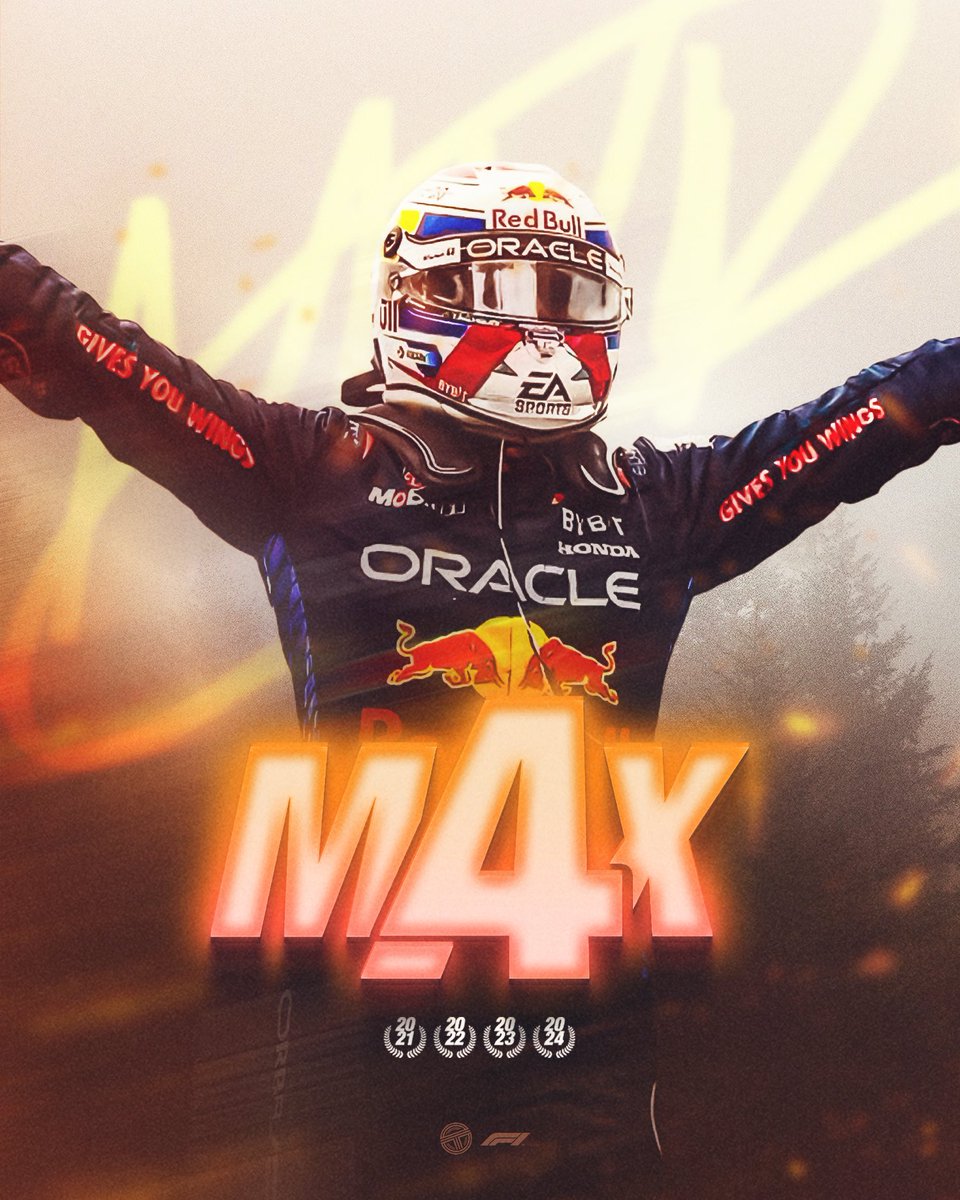 nfgraphics's tweet image. 🧡🏆 Max Verstappen 4th F1 World Championship Poster for @OffTrack_FR 

#F1 #LasVegasGP