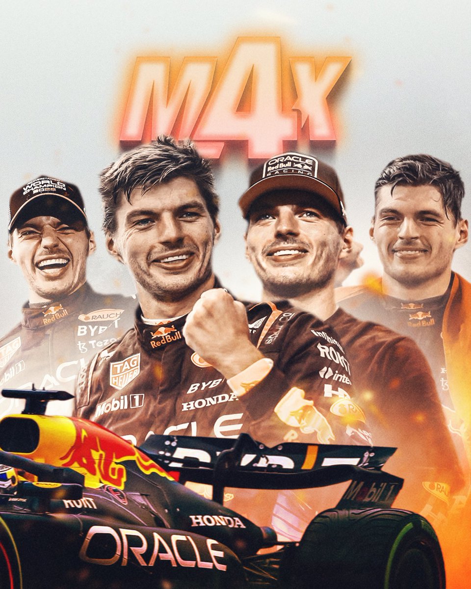 nfgraphics's tweet image. 🧡🏆 Max Verstappen 4th F1 World Championship Poster for @OffTrack_FR 

#F1 #LasVegasGP