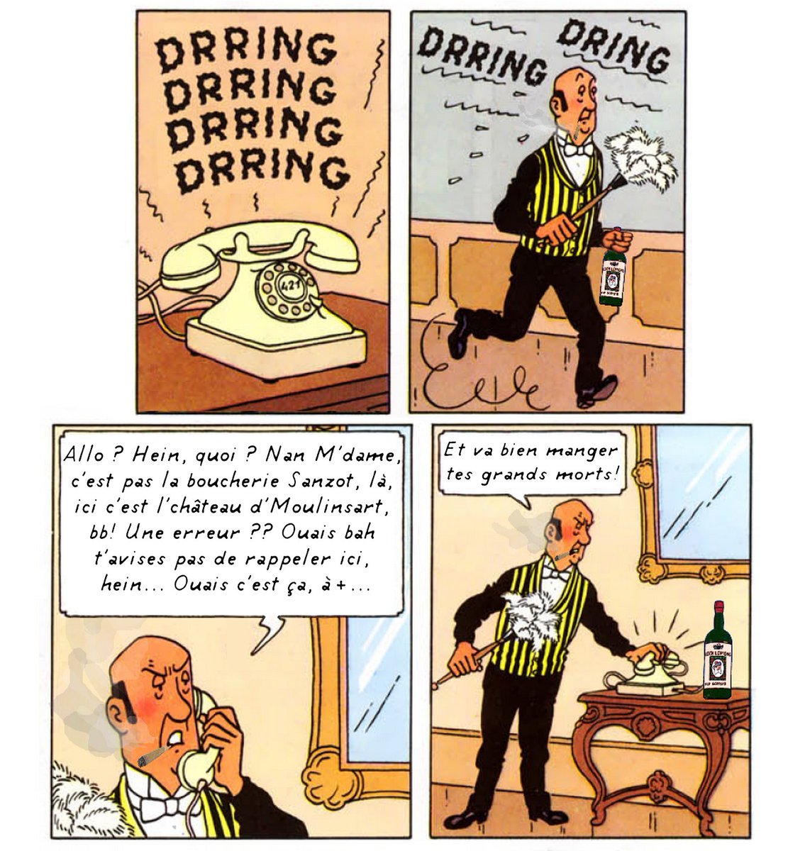 Debilotnik's tweet image. Depuis quelques temps, un certain laisser-aller semblait s'être installé chez Nestor...
#parodietintin #neurchibald