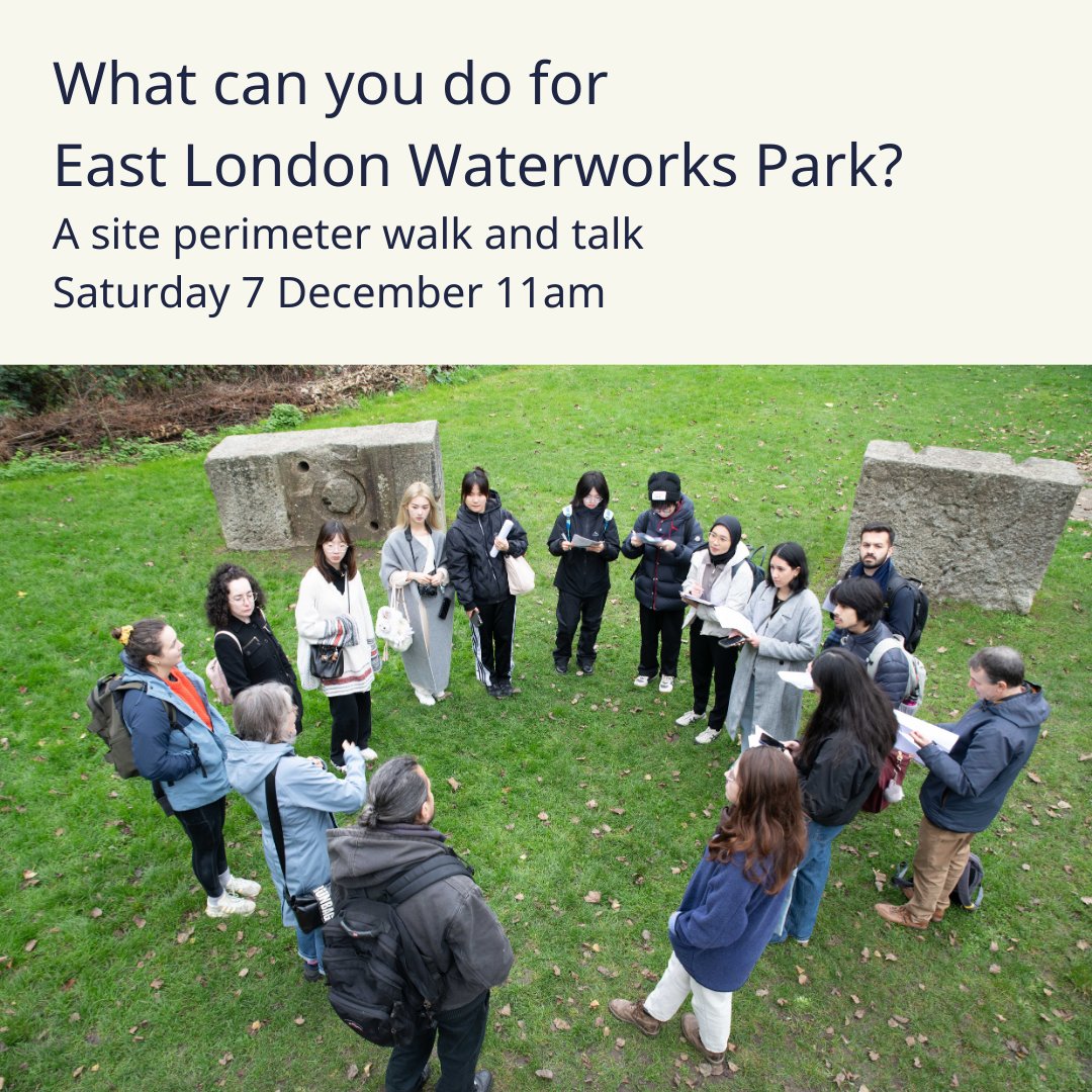 Last few tickets for our walk and talk around the perimeter of the site! What can you do for East London Waterworks Park? Explore how you can support our community as we walk and discuss our design proposals, with pens and a poster to sketch your ideas elwp.info/what