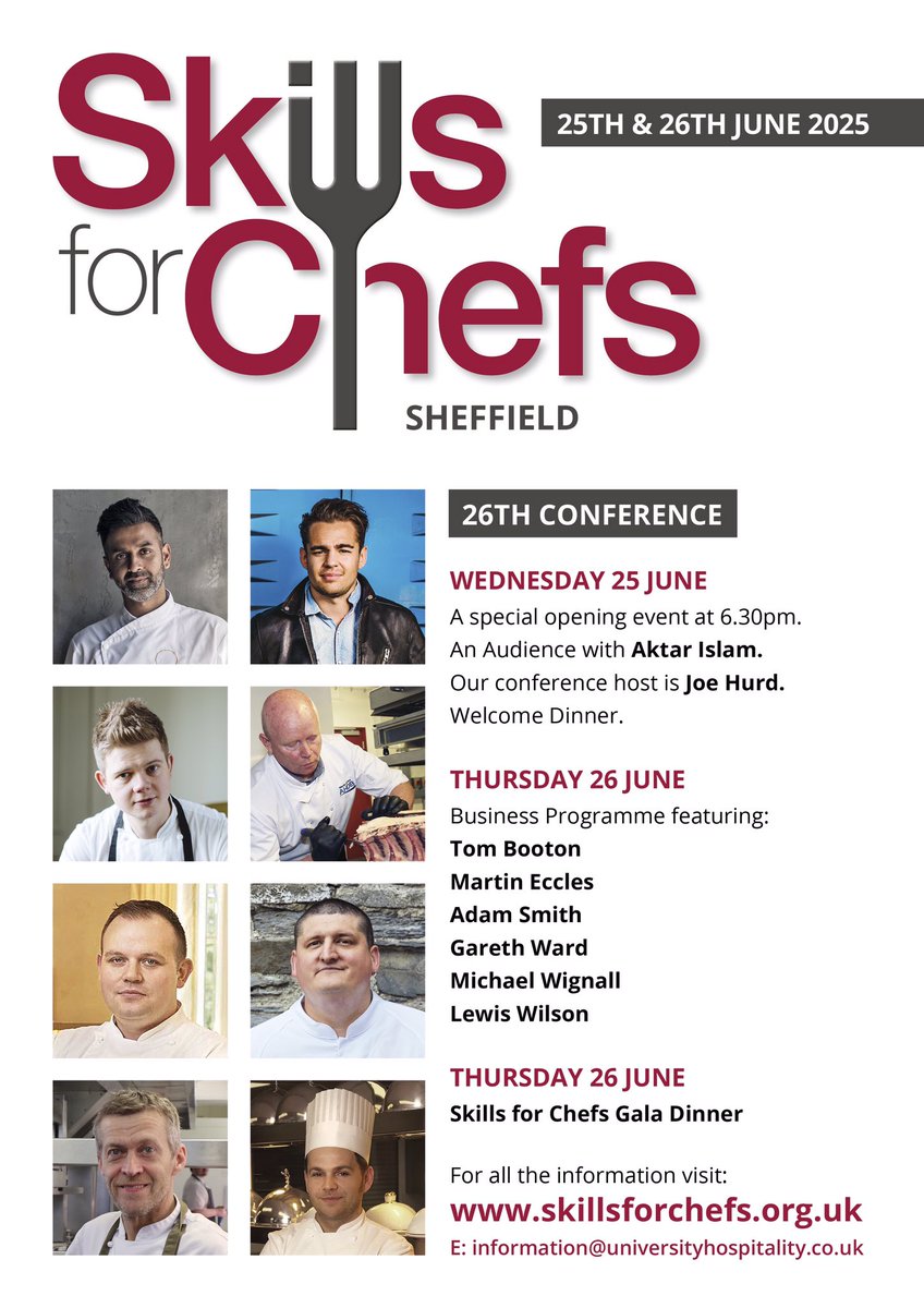 Skills for Chefs (@skillsforchefs) on Twitter photo The <a href="/SkillsforChefs/">Skills for Chefs</a> Conference on 25 & 26 June. Featuring <a href="/aktarislam/">Aktar Islam</a> Gareth Ward <a href="/BootonTom/">Tom Booton</a> <a href="/MichaelWignall_/">Michael Wignall</a> <a href="/ChefSmith1987/">Adam Smith</a> <a href="/lewispastrychef/">lewis wilson</a> <a href="/MartinEcclesBu1/">Martin Eccles @Butcherboy1965</a> Joe Hurd. Our headline business partners are <a href="/mskingredients/">MSK INGREDIENTS LTD</a> <a href="/wellocksfood/">Wellocks</a> <a href="/SeafoodScotland/">Seafood Scotland</a> <a href="/TheAHDB/">AHDB</a> <a href="/chefpublishing/">Chef & Restaurant Magazine</a> The <a href="/SkillsforChefs/">Skills for Chefs</a> Conference on 25 & 26 June. Featuring <a href="/aktarislam/">Aktar Islam</a> Gareth Ward <a href="/BootonTom/">Tom Booton</a> <a href="/MichaelWignall_/">Michael Wignall</a> <a href="/ChefSmith1987/">Adam Smith</a> <a href="/lewispastrychef/">lewis wilson</a> <a href="/MartinEcclesBu1/">Martin Eccles @Butcherboy1965</a> Joe Hurd. Our headline business partners are <a href="/mskingredients/">MSK INGREDIENTS LTD</a> <a href="/wellocksfood/">Wellocks</a> <a href="/SeafoodScotland/">Seafood Scotland</a> <a href="/TheAHDB/">AHDB</a> <a href="/chefpublishing/">Chef & Restaurant Magazine</a>