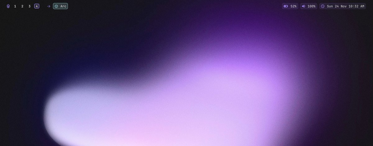 Inkioonki's tweet image. Is this the most beautiful top bar for macOS? please tell me yes!

#aerospace #yabai #lazyvim #jankyborders #sketchybar