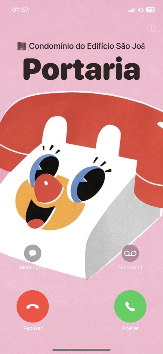 jpco_'s tweet image. Aqui no prédio, colocaram aquele interfone que liga para o celular.

Minha esposa ficou com receio de eu não atender, então me empolguei na personalização do contato pra chamar minha atenção. 🚨

Agora, quando interfonam, é assim que aparece: