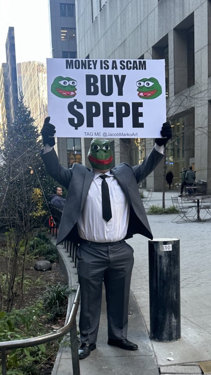 Jacob_Crypto_'s tweet photo. Hello everyone, it's Jacob, and I have a major announcement!🐸

If you don't know me, I was one of the original members of the $PEPE community. Last winter, I dedicated 69 days to a Pepe Performance, standing outside every day in different New York City locations, sometimes in the rain or snow, repping $PEPE without missing a single day. 

I also helped create a Joker Steps-themed PEPE music video with members of the community, and was one of the organizers of the first-ever PepeFest on 6/9/2023.

Now, from the very beginning, I had a part two planned. Some delays happened, but honestly, I think it all worked out for the best. I’m thrilled to share that the time has come—I'll be announcing it VERY soon.

I can’t believe I’m saying this, but turn the notifications bell on for me... you're not going to want to miss this. :)

If everyone could spread the word, I’d truly appreciate it. 🫶🐸

#PEPE