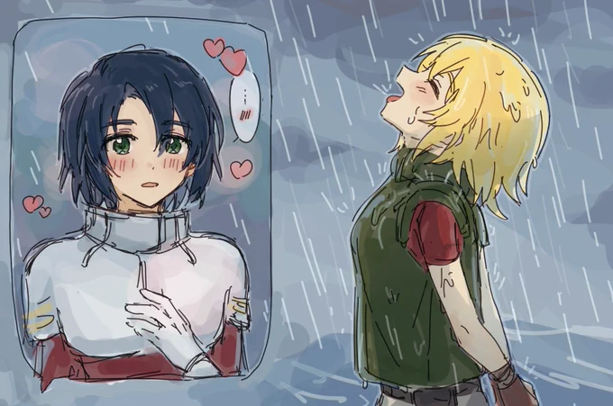 最近よく雨食ってるミーム見かけるけど無人島のアスカガじゃん…と思ってた(?) 