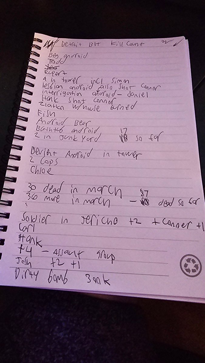 CandyCatVibe's tweet image. From #stream here is my #killcounter 
For the dark violent route in Detroit:
 Become Human
I mean hey... still free, right?