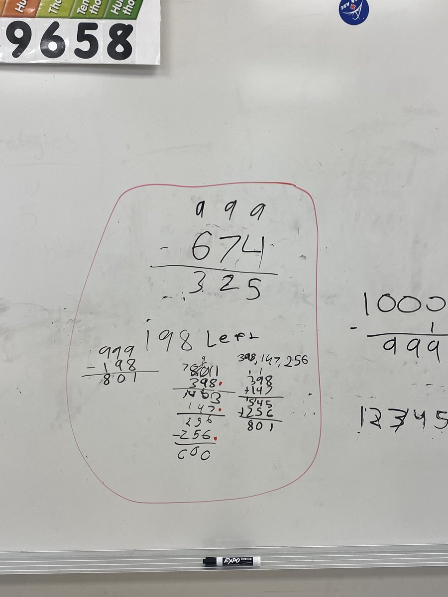 “My grandpa was a chicken farmer…” Using three digit subtraction to find a specific difference. Love their thought processes!  <a href="/cwperryschool/">C.W. Perry School</a>  <a href="/rvsed/">Rocky View Schools</a> #ThinkingClassroom