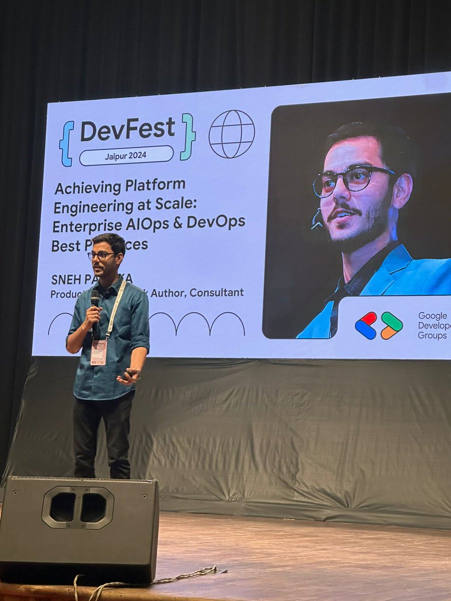 ChetanyaU57435's tweet photo. Third session of devfest is Achieving platform Engineering at scale : Enterprise AIOps and DevOps Best practises by @SnehPandya18
#DevFestJaipur
#DevFest2024
#GDGCloudJaipur
#GDGJaipur
#TFUGJaipur
@MahimaAggarwa1
@AnukritiBansal
@vikas123
@gauravkheterpal https://t.co/PQslvZ3egi