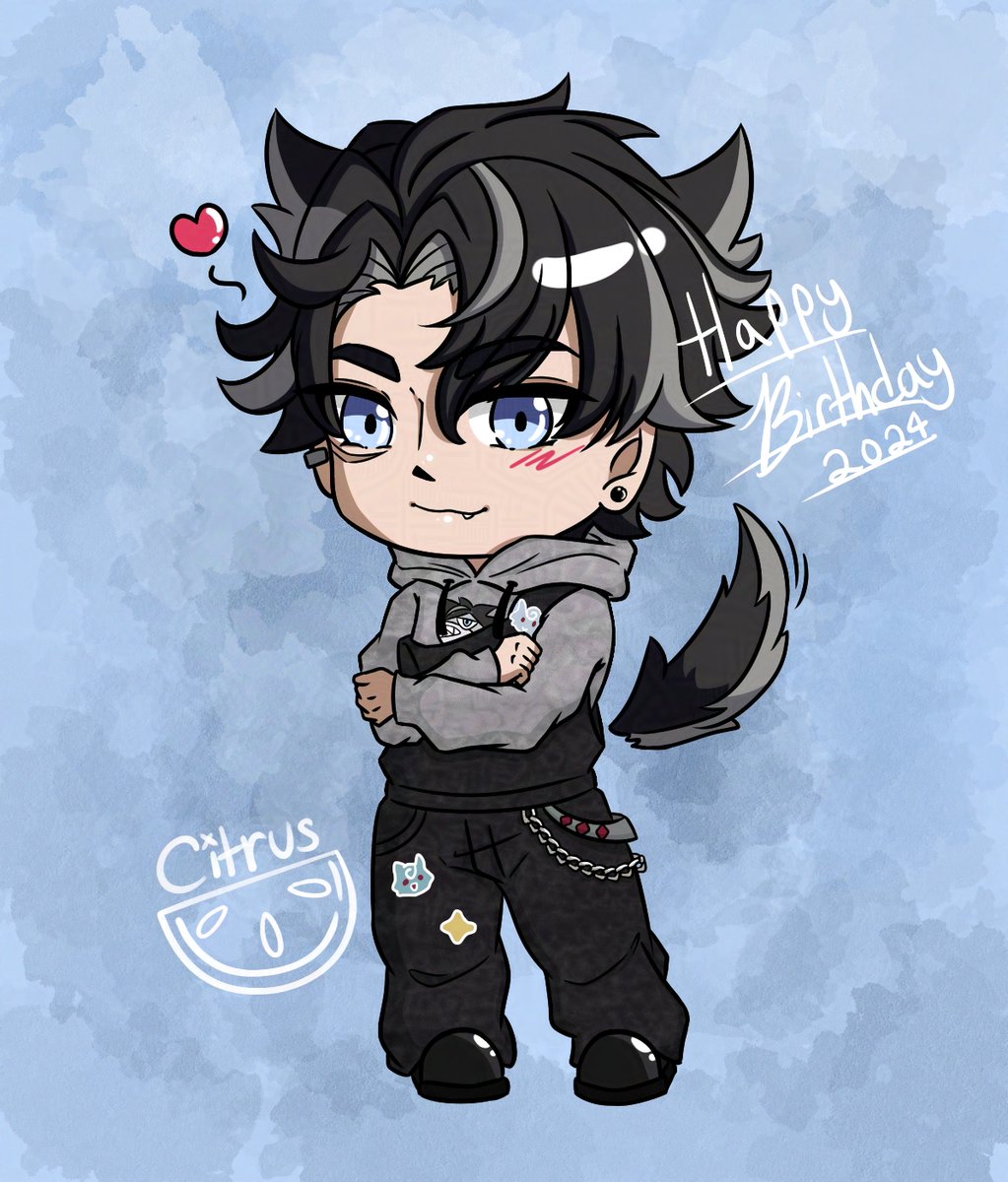 Citruspectful's tweet photo. Last minute bday art for the man I'm so glad I pulled before they forgot he existed🥊🐺 
#Wriothesley #GenshinImpact https://t.co/PP7XkRcJV3