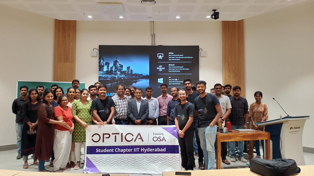 OpticaChap43730's tweet photo. We are excited to share that the IITH OPTICA Student Chapter successfully organized an engaging talk titled "Negative Thermal Expansion Materials as Emerging Phosphor and Optical Thermometry" on 16-08-2024. The lecture was delivered by Dr. Santosh K. Gupta, a scientist from BARC. https://t.co/Y6CNraMOpw