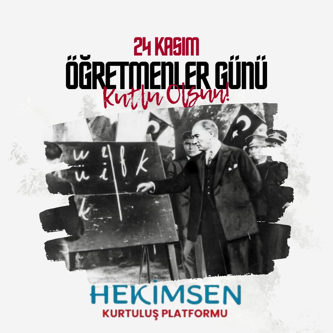 HekimHakki's tweet photo. “Öğretmenler! Yeni nesil sizin eseriniz olacaktır.” 

Diyen ulu önderimiz Başöğretmen Mustafa Kemal Atatürk başta olmak üzere tüm öğretmenlerimizin 24 Kasım Öğretmenler Günü kutlu olsun. 

Bizleri bir hekim ve iyi bir insan olarak yetiştiren öğretmenlerimiz; sizlere minnettarız.
 #24KasımÖğretmenlerGünü