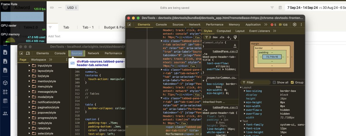 frunkad's tweet photo. Somehow, I have learnt something new every other day working at @Clarisights in last 8 months

for eg. today had to measure avg FPS on Chrome today - but devtools only displays current FPS.

turns out - there exists a *devtools for devtools* which I could use to calc avg https://t.co/Jt0kVSCfsT