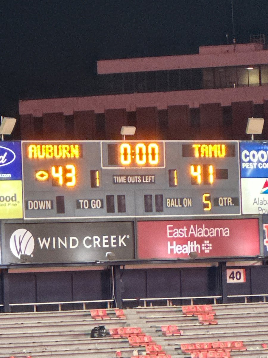 The last score this guy will ever show. <a href="/AuburnFootball/">Auburn Football</a>