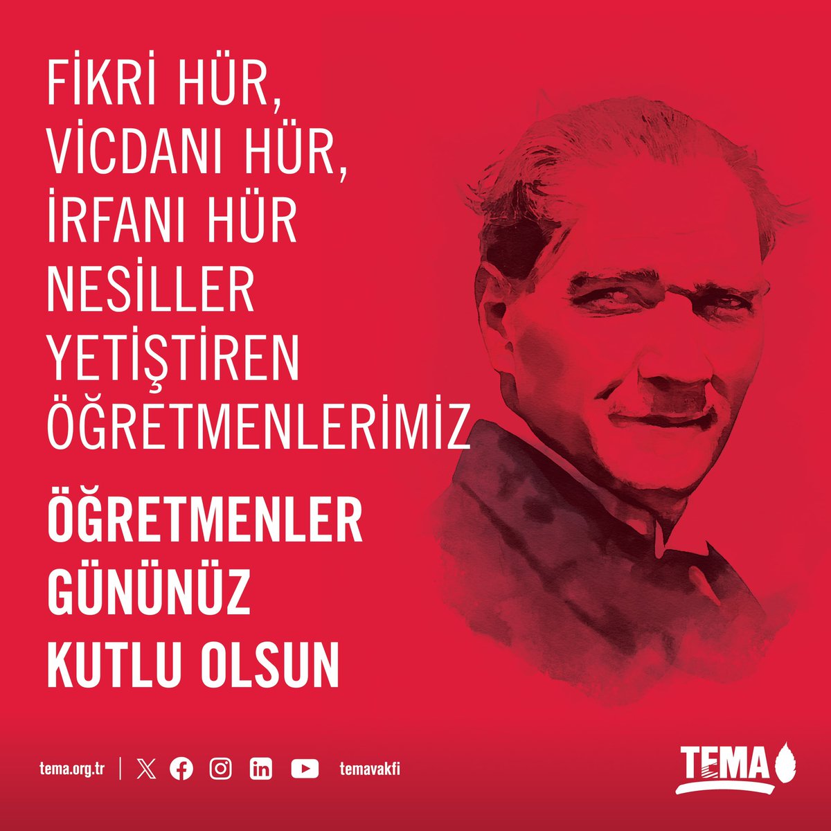 Fikri hür, vicdanı hür, irfanı hür nesiller yetiştiren öğretmenlerimiz,
Öğretmeler Gününüz kutlu olsun 💚

#24KasımÖğretmenlerGünü