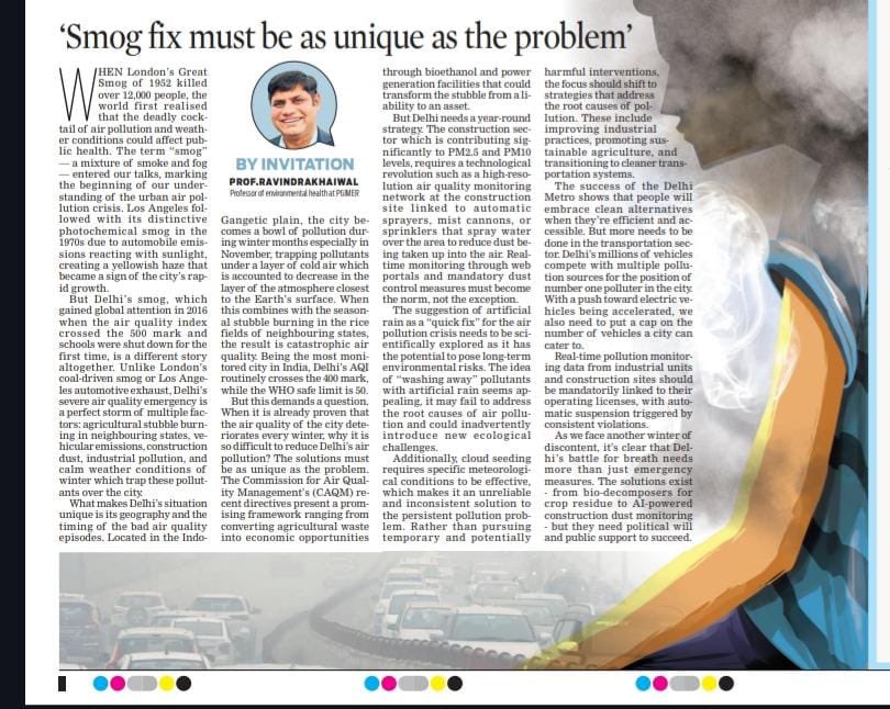 ‘Delhi Smog fix must be as unique as the problem’ newindianexpress.com/cities/delhi/2…

A strategic focus on reducing emissions through clean energy, sustainable agriculture, &amp; innovative transportation is essential for lasting impact.

<a href="/moefcc/">MoEF&CC</a> <a href="/CAQM_Official/">Commission for Air Quality Management</a>
#AirQuality #SustainableSolutions