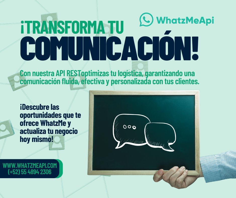 MeWhatz's tweet image. 🚀 ¡Mejora tu comunicación con WhatzMeApi! 🌟
Automatiza tu logística y conecta fácilmente con tus clientes.
💡 Descubre cómo llevar tu negocio al siguiente nivel: 🔗 wa.link/7m588k
#whatzmeapi #comunicaciónefectiva #logística