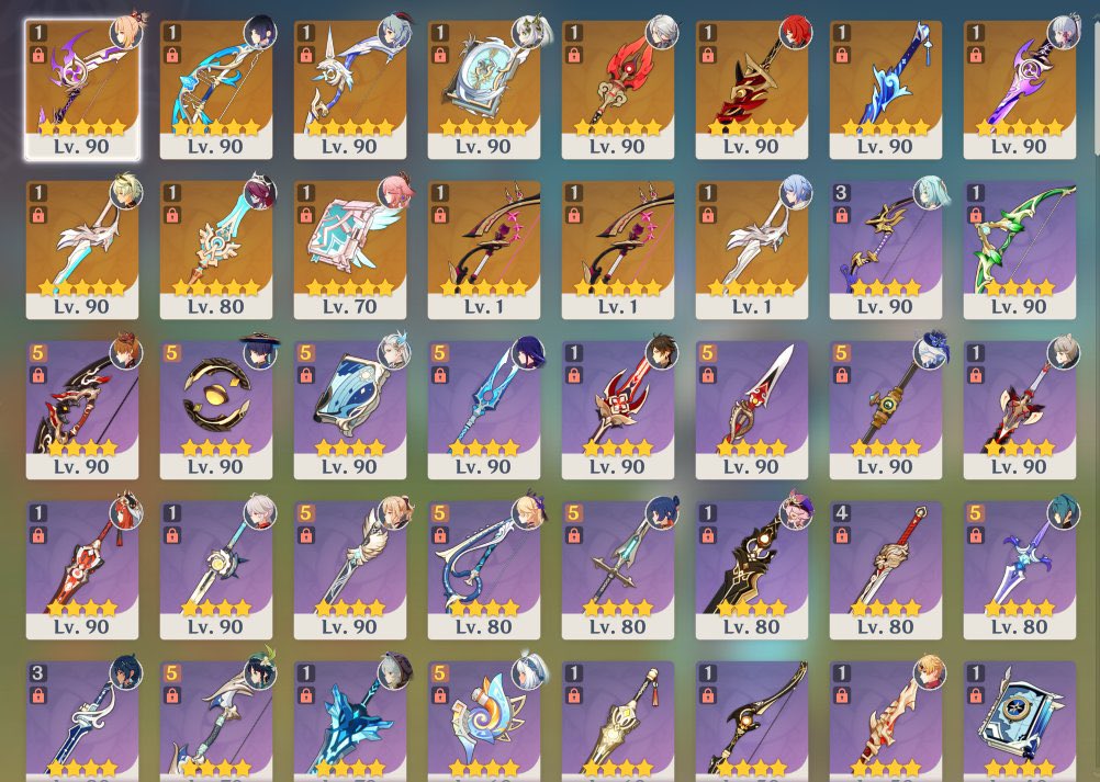 slowheIIo's tweet photo. wts lfb ph genshin acc 
rfs: im quitting/need funds 

🎮 ar60 asia server
🎮 21 5s limited characters 
🎮 14 5s weapons 
🎮 well-built characters 

✔️ selling for PHP 6000 (negotiable)

check replies or dm me for more details https://t.co/OfRJccq17l
