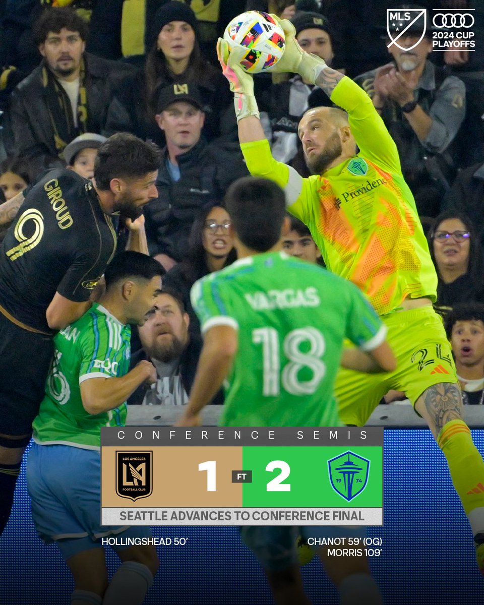 .<a href="/SoundersFC/">Seattle Sounders FC</a> get the ultimate revenge against <a href="/LAFC/">LAFC</a> and book a spot in the Western Conference Finals! 🔥

Audi #MLSCupPlayoffs