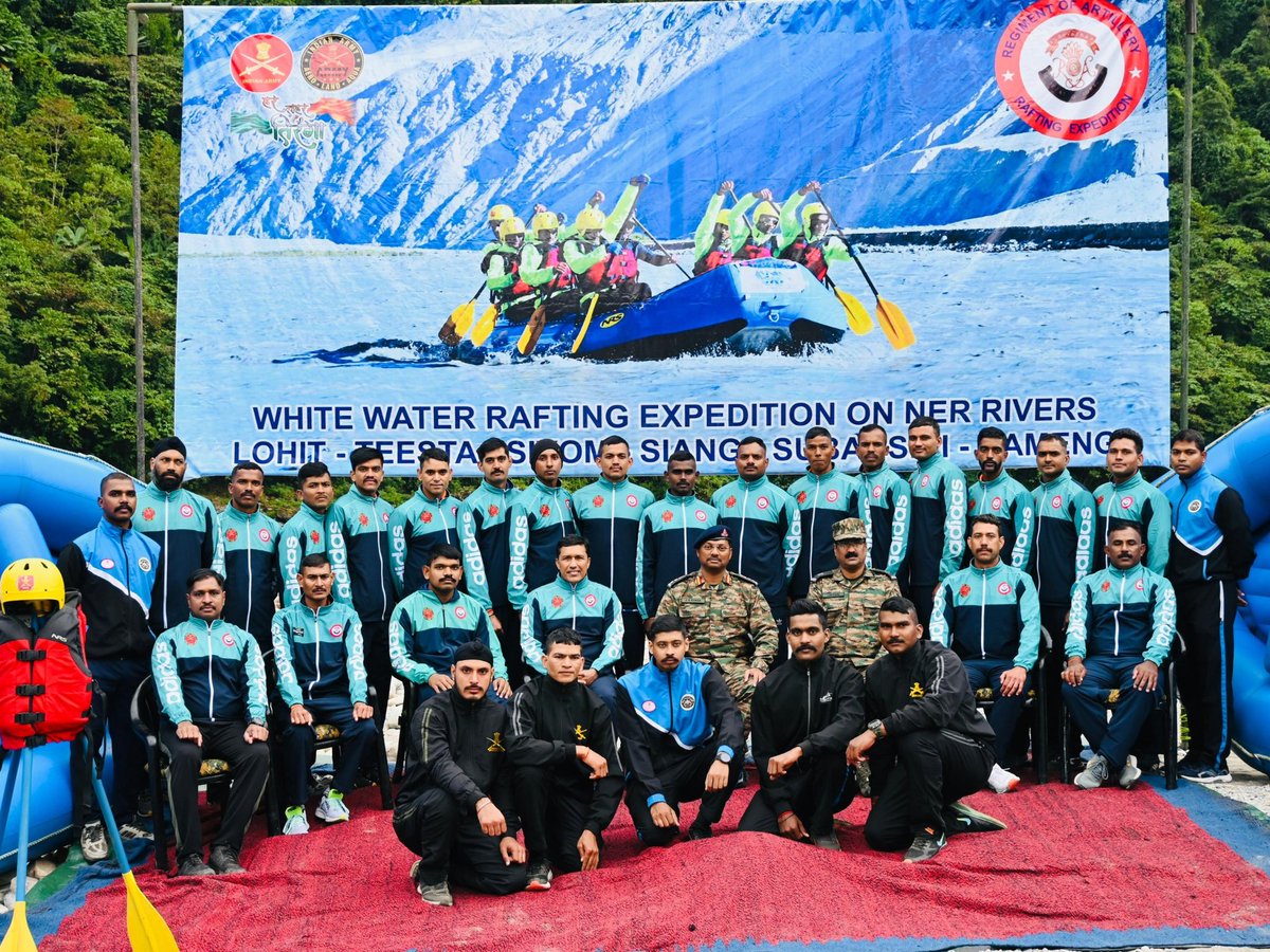 Spearcorps's tweet photo. Gunners of #SpearCorps in collaboration with #ArmyAdventureWing flagged off a 100 Km #WhiteWaterRaftingExpedition on the #Siyom River from Thumbin, in West Siang District, #ArunachalPradesh.
The adventurists will navigate through rapids and push their limits with grit and determination, promoting #AdventureTourism in #ArunachalPradesh.
#IndianArmy
@adgpi
@easterncomd
@MyGovArunachal
@ArunachalTsm
Facebook - https://t.co/wItbZwFPp9
Instagram - https://t.co/ReYJJtpJst