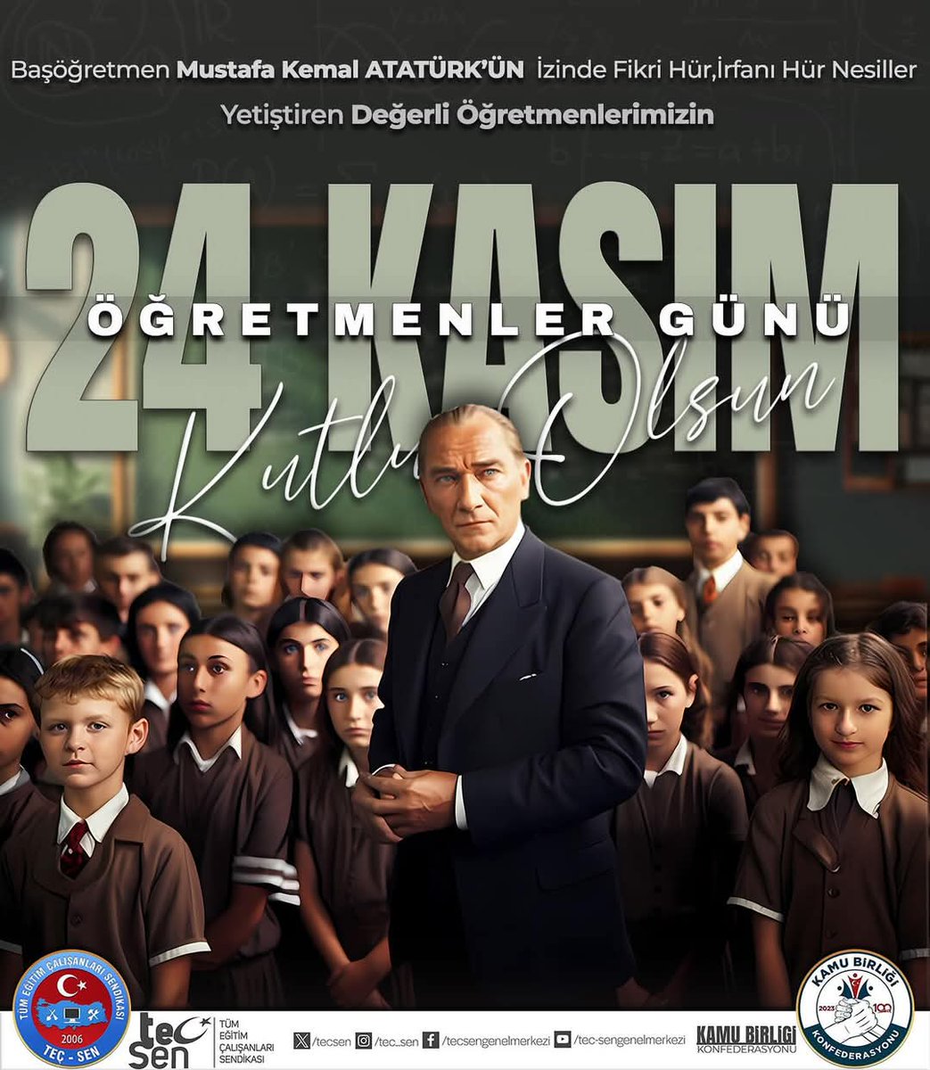 bursatecsen's tweet photo. “Öğretmenler, yeni nesil sizin eseriniz olacaktır.”

Başöğretmen  Mustafa Kemal ATATÜRK’ÜN yolunda fikri hür, vicdanı hür, irfanı hür nesiller yetiştiren tüm öğretmenlerimizin 24 Kasım Öğretmenler Günü’nü kutluyor, şehit olan öğretmenlerimizi saygı ve rahmetle anıyoruz.

#teçsen https://t.co/T2yD7gBPyw