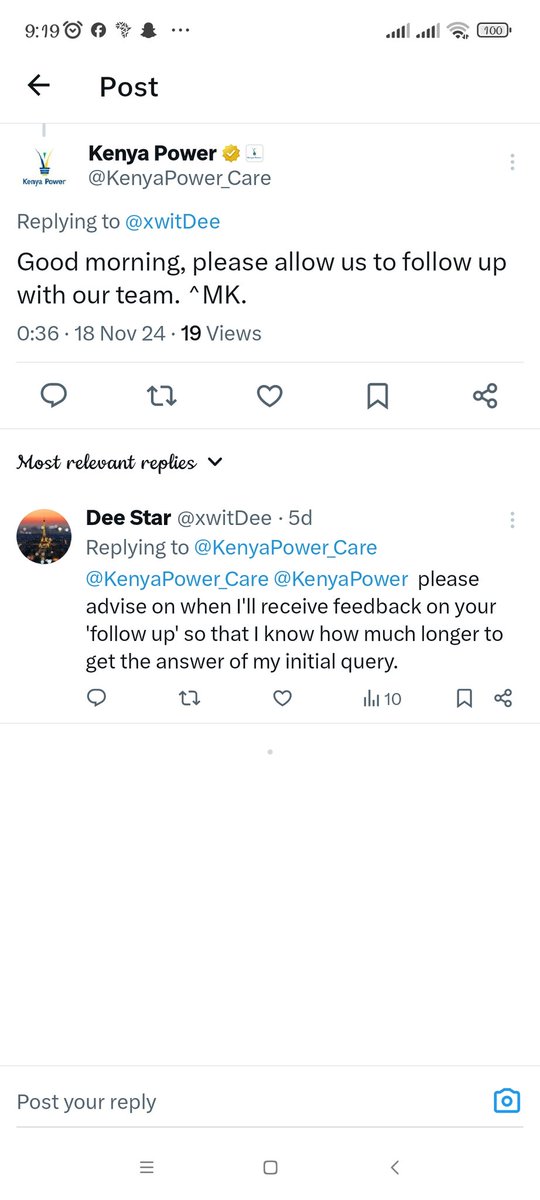 xwitDee's tweet photo. @KenyaPower @KenyaPower_Care  I raised an issue on 23 October a month later, the only feedback I am getting is "allow us to follow up" are you not capable of giving a solution? See attached most recent from your end https://t.co/Kh6eHc1I8O