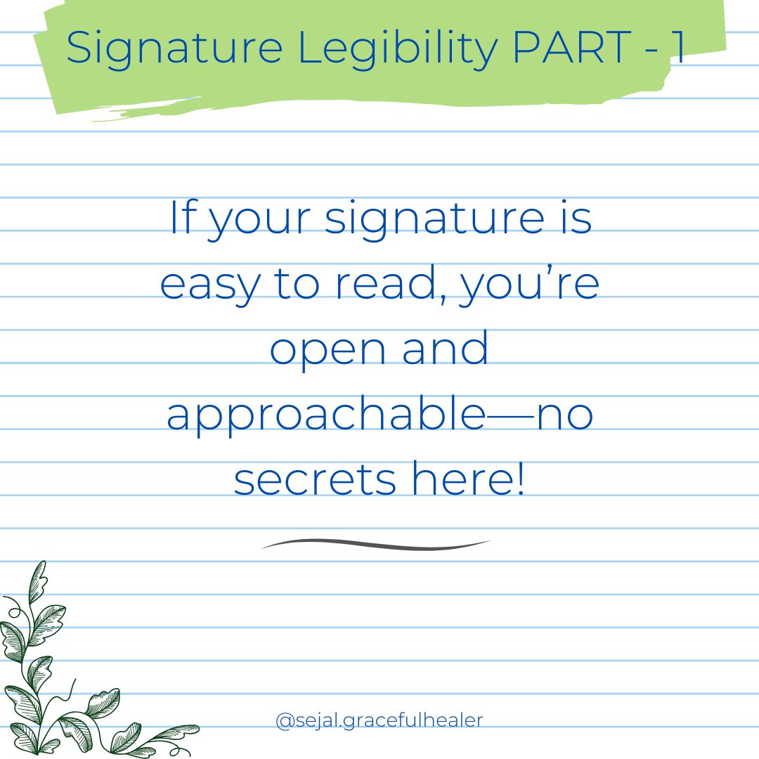 sejal1516's tweet image. If your signature is easy to read, you’re open and approachable—no secrets here!
&quot;Did any of these surprise you? Share this post!&quot;
Follow for more post @sejal.gracefulhealer

#HandwritingTips #Graphology #HandwritingAnalysis #PsychologyAndHandwriting #HandwritingMatters #SelfDisc
