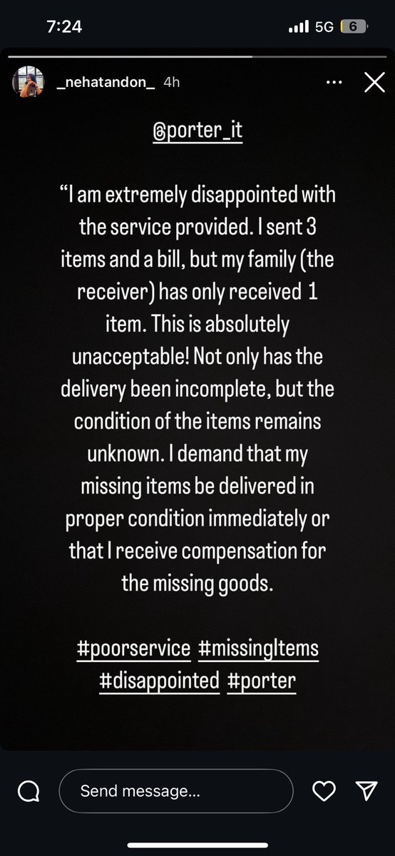 BhavikGaur22's tweet image. @porter_it I’m extremely disappointed! Sent 3 items, but only 1 was delivered. Customer service shockingly said, ‘Do whatever you want.’ This is unacceptable! Deliver the missing items immediately or provide compensation. Fix this now! #PoorService #PorterFail