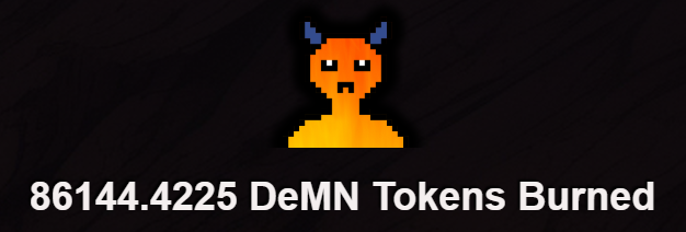 50,000 DeMN Token Burned Today and $DeMN Token Drops have been made for PixelDeMN Holders this week. #Tezos    pixeldemns.xyz