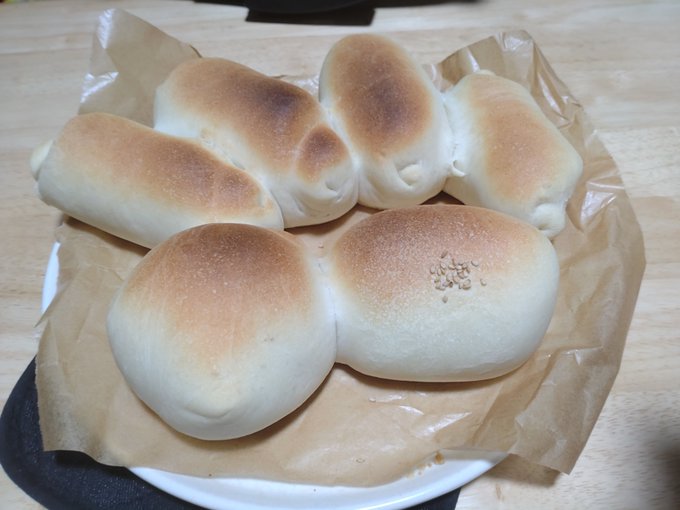 ちまちま原稿作業しながら、もう一度パンを焼いてみました。
今度はパンらしくなってよかった。

↓は
右はチョコパン、左はあんパンになります。 