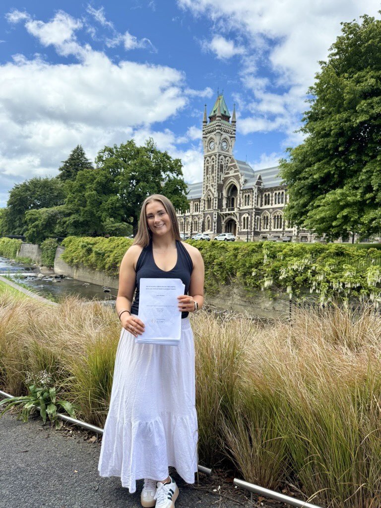 Congrats to #MPlan who submitted #theses: Emma Stagg researched community #resilience to natural #hazards.  Mia Tangney examined #regeneration of #Invercargill CBD.  Elise Beazley investigated #climate resilience strategies. Laura Hamilton explored #revitalisation of #Dunedin.
