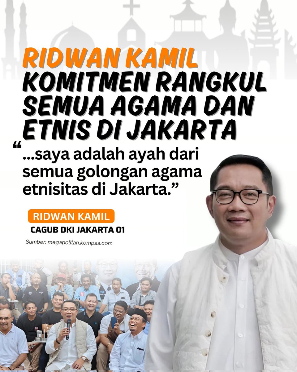 Tidak ada yang dibedakan semua golongan sama dimata RK, R1DO Satukan Jakarta tanpa terkecuali