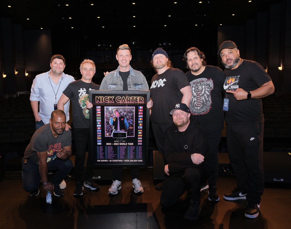 nickcarter's tweet photo. That’s a wrap… for now! 100 shows. 30 countries. Over 200,000 of you that showed up to be by my side. All I can say is WOW! From the bottom of my heart, thank you for making the #WhoIAmTour a very special journey into the stages of my life. I’m very grateful. To be continued. 😎 https://t.co/ANXCbWwEaY