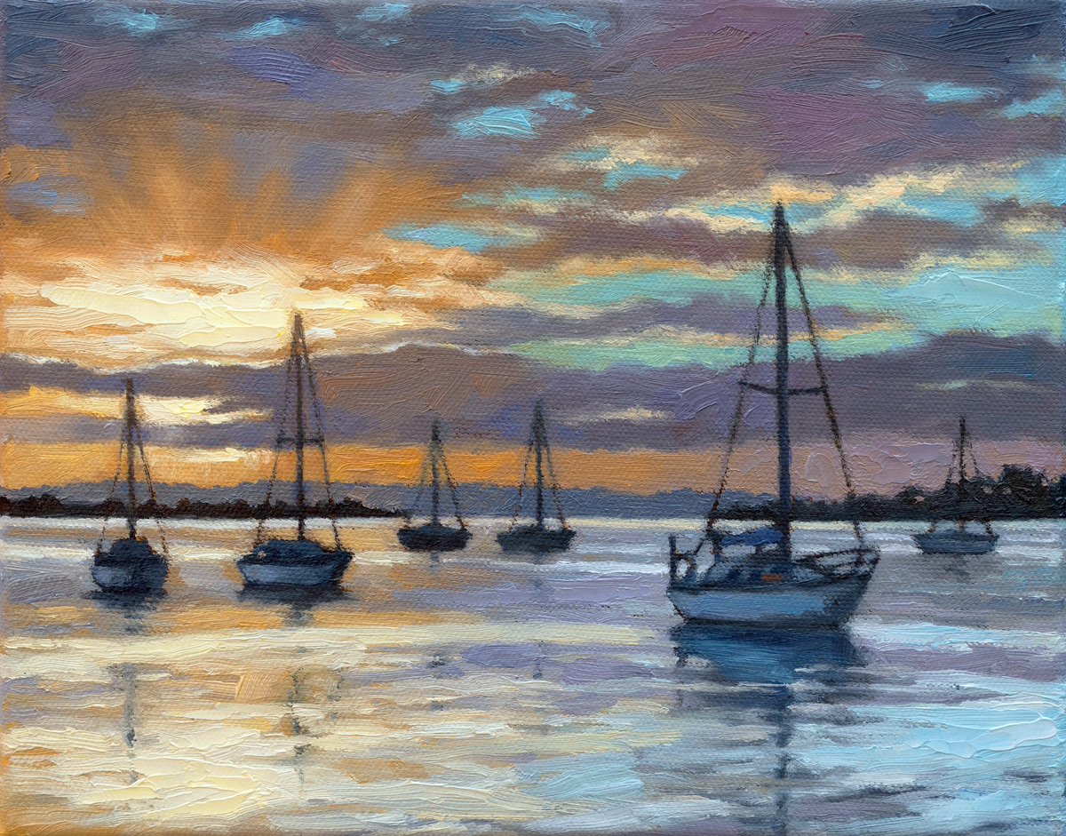 Simeon Walker (@simeonwalkerart) on Twitter photo Bay sunrise (oil on canvas)
20.2cm x 25.3cm / 8”x 10”
Now available for purchase
Web: simeonwalkerart.com
Instagram: <a href="/simeonwalkerart/">Simeon Walker</a>
Facebook: <a href="/simeonwalkerart/">Simeon Walker</a>
#originalart #oilpainting #artforsale #artcollector #landscape #geelong #australianartist #boats #sunrise #art Bay sunrise (oil on canvas)
20.2cm x 25.3cm / 8”x 10”
Now available for purchase
Web: simeonwalkerart.com
Instagram: <a href="/simeonwalkerart/">Simeon Walker</a>
Facebook: <a href="/simeonwalkerart/">Simeon Walker</a>
#originalart #oilpainting #artforsale #artcollector #landscape #geelong #australianartist #boats #sunrise #art
