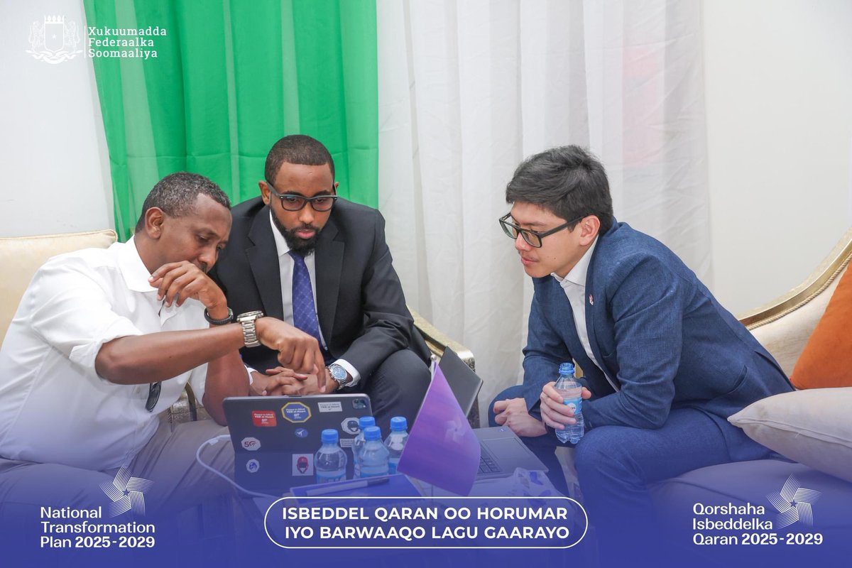 NTPSomalia's tweet photo. The National Transformation Plan (NTP) Center in Mogadishu is making steady progress on the 2025-2029 National Plan. For nearly two months, government staff and international experts have convened daily to advance this critical initiative. #SomaliaNTP https://t.co/RoJlaEEAcT
