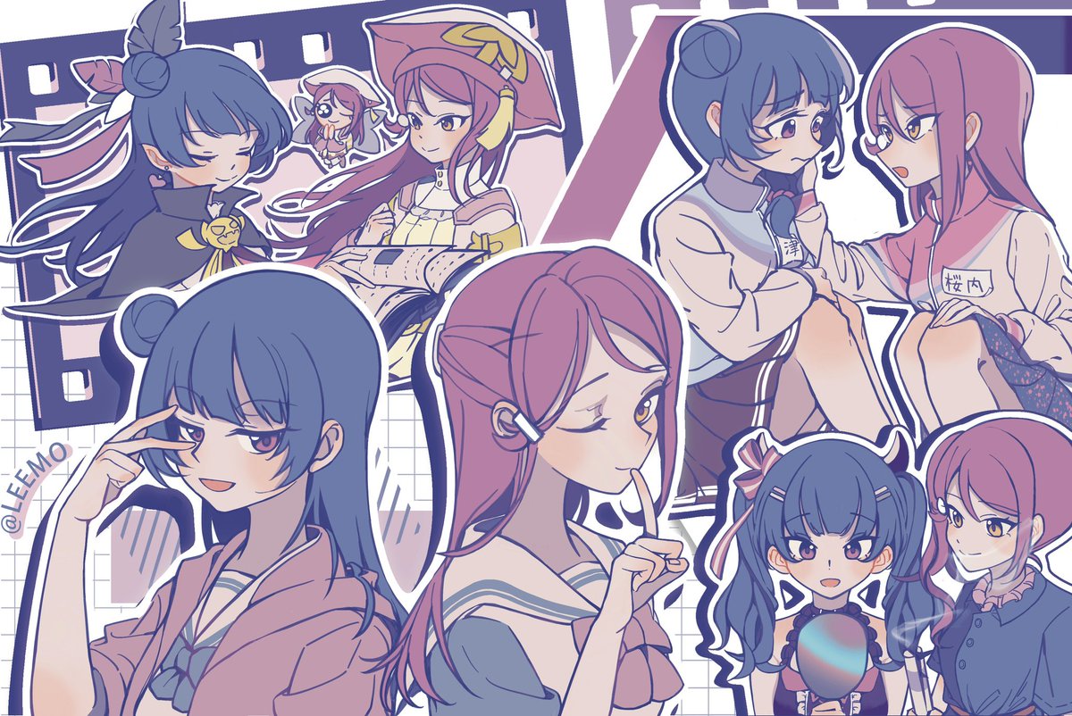 leemotan's tweet image. 去年描いたよしりこ😈🌸