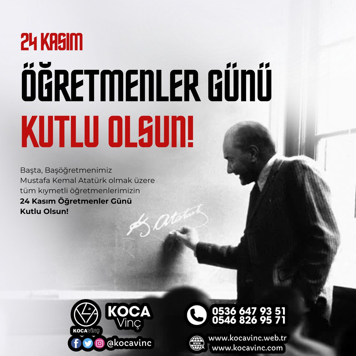kocavinc's tweet photo. Geleceğe ışık tutan tüm öğretmenlerimizin #ÖğretmenlerGünü kutlu olsun. #24Kasım #Öğretmenler https://t.co/zpjjLhs4bV