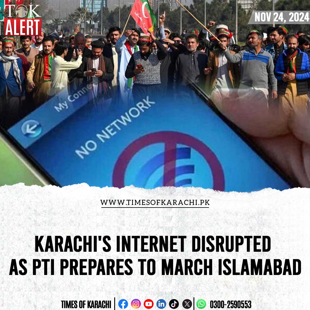 TOKCityOfLights's tweet image. Major cities across Pakistan, including Karachi, experienced internet disruptions, with many citizens complaining that they were unable to access social media platforms, including WhatsApp.

Details: timesofkarachi.pk/45290

#TOKAlert #Karachi #InternetService #PTI