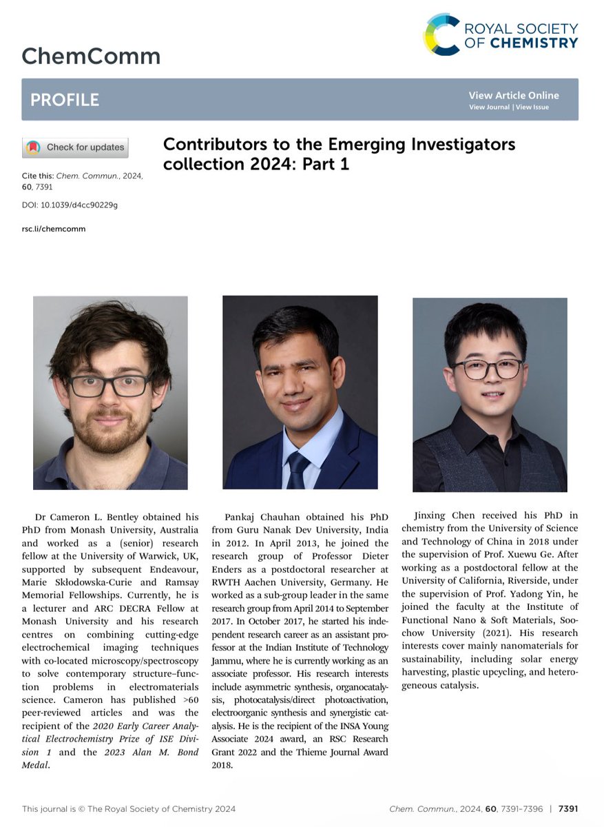 Thanks <a href="/ChemCommun/">Chemical Communications</a> #Emerging Investigators

doi.org/10.1039/D4CC90…