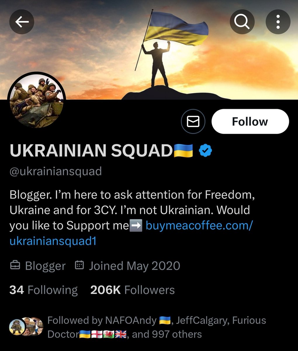 Richard Woodruff 🇺🇦 (@frontlinekit) on Twitter photo Just a heads up the largest 🇺🇦 scam account on twitter is still operating and YOU follow them, they have collected funds for years now and never donated a cent to the AFU.
Time is ticking <a href="/ukrainiansquad/">UKRAINIAN SQUAD🇺🇦</a> ❌️ Just a heads up the largest 🇺🇦 scam account on twitter is still operating and YOU follow them, they have collected funds for years now and never donated a cent to the AFU.
Time is ticking <a href="/ukrainiansquad/">UKRAINIAN SQUAD🇺🇦</a> ❌️