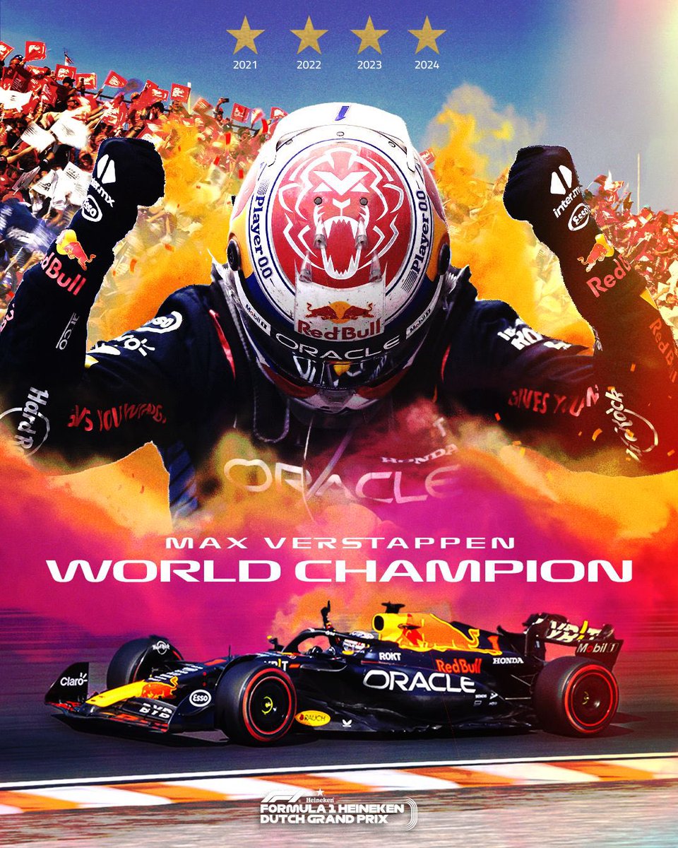 Dutch Grand Prix (@f1dutchgp) on Twitter photo ๐
๐จ๐ฎ๐ซ ๐ฌ๐ญ๐๐ซ๐ฌ, ๐จ๐ง๐ ๐ฅ๐ข๐จ๐ง.๐
Congrats with your 4th @f1 championship in a row <a href="/Max33Verstappen/">Max Verstappen</a>!
#MaxVerstappen #WorldChampion #LasVegasGP ๐
๐จ๐ฎ๐ซ ๐ฌ๐ญ๐๐ซ๐ฌ, ๐จ๐ง๐ ๐ฅ๐ข๐จ๐ง.๐
Congrats with your 4th @f1 championship in a row <a href="/Max33Verstappen/">Max Verstappen</a>!
#MaxVerstappen #WorldChampion #LasVegasGP