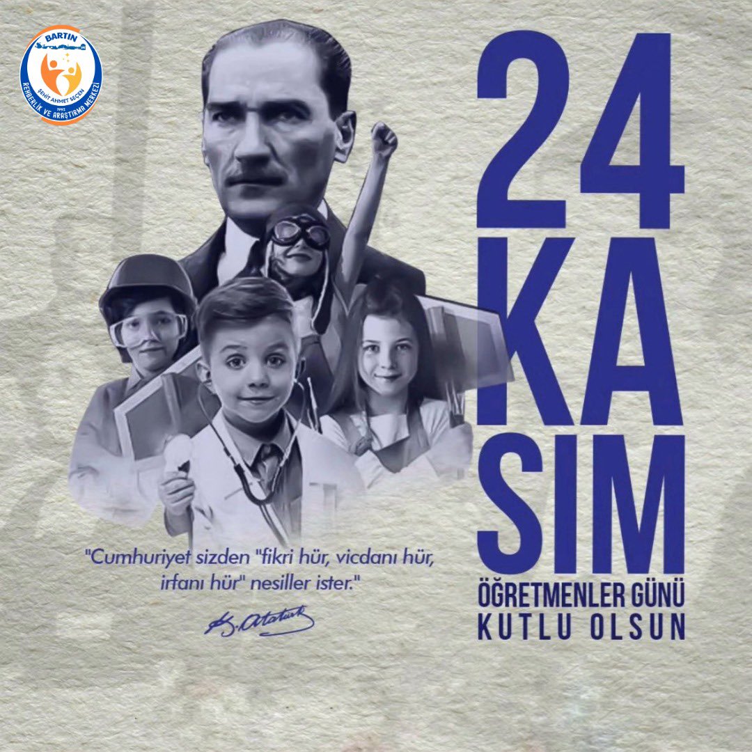 Başta Başöğretmen Mustafa Kemal Atatürk olmak üzere, tüm öğretmenlerimizin 24 Kasım Öğretmenler Günü kutlu olsun 🌸🌷🌹