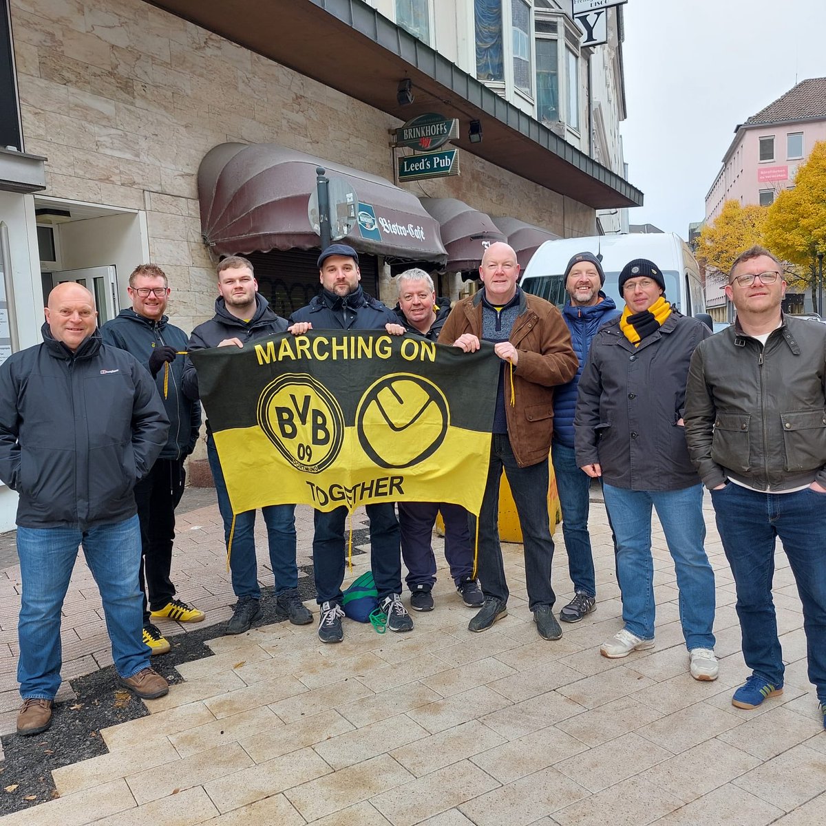 ⁦<a href="/maverickwhites/">Maverick Whites</a>⁩ Leeds Platz in central Dortmund and the sad sight of the now permanently closed ‘Leeds Pub’ it made the General Elliot look like Buckingham Palace #dortmundandleeds