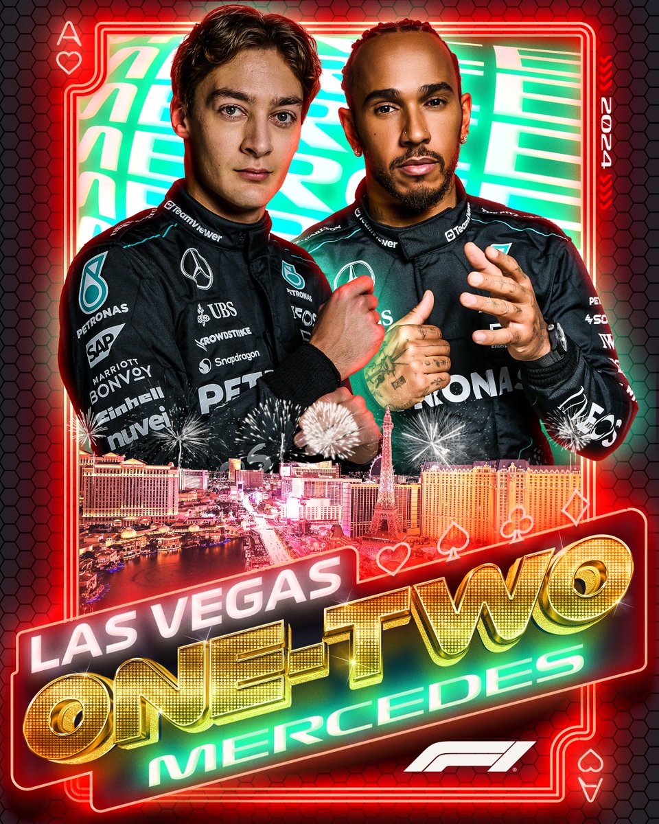 Double delight for <a href="/MercedesAMGF1/">Mercedes-AMG PETRONAS F1 Team</a> 🤩🤩

#F1 #LasVegasGP
